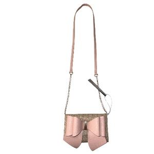 NEW Like Dreams Pink Bow Straw/Wicker 2 in 1 Crossbody/Clutch